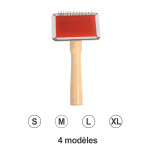 Carde IdealDog picots souples manche en bois IDEALDOG