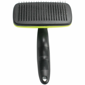 Carde auto nettoyante picots semi durs Idealdog : 17 cm IDEALDOG