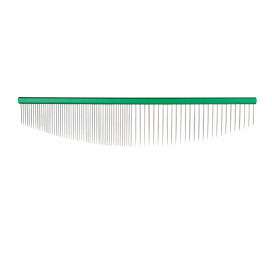 Peigne demi lune métal vert : 80 dents - 50/50 IDEALDOG