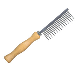 Peigne dents alternées à manche en bois IdealDog IDEALDOG