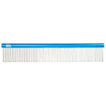 Peigne double bleu IdealDog : 19 cm