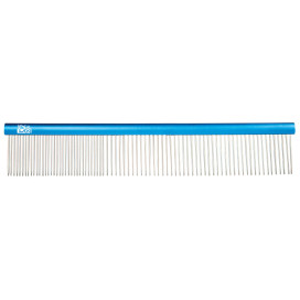 Peigne double bleu IdealDog : 25 cm